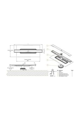 Hüppe Galata A Duş Kanalı Yandan Çıkışlı, 60cm, Parlak Altın, 47h00210000pa014 Altın