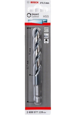Bosch Impact Ctrl HSS 8.5x117mm Altıgen Şaftlı Spiral Matkap Ucu - 2608577129