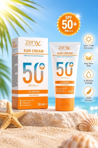Zenix Yüz Güneş Koruyucu Krem SPF50+ 50 ML