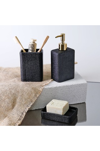 Linen Katı Sabunluk Siyah