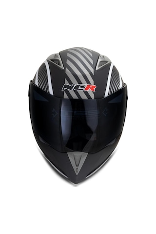 Ncr Çene Açılır Monster Siyah Vizörlü Motosiklet Kaskı Siyah - Beyaz