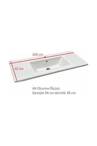 Bocchi 1329-001-0126 Tezgah Üstü Lavabo Parlak Beyaz 41 x 100 CM 1466841