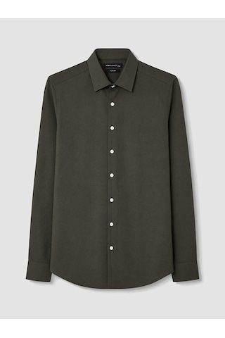 Lcw Busıness Haki Slim Fit Armürlü Erkek Gömlek