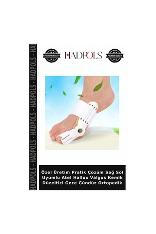 Özel Üretim Pratik Çözüm Sağ Sol Uyumlu Atel Hallux Valgus Kemik Düzeltici Gece Gündüz Ortopedik