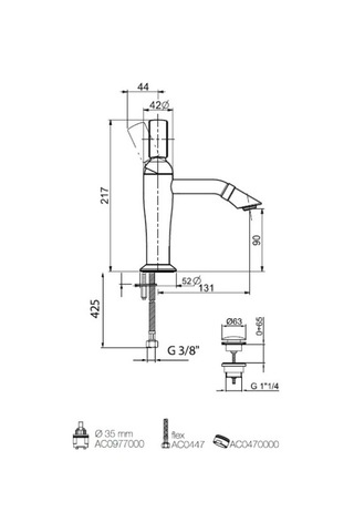 İtalyan Webert Opera Lavabo Bataryası Mat Siyah -sifon Kumandalı
