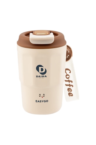 Daima Easy Go 380 Ml 12 Saat Sıcak 12 Saat Soğuk Beyaz Termos Beyaz
