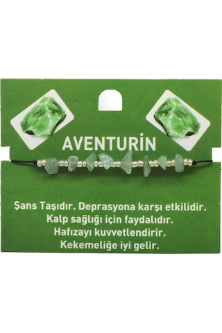 Tesbihane Makrome Örgülü Basic Model Aventurin Doğaltaş Kadın Bileklik Çok Renkli