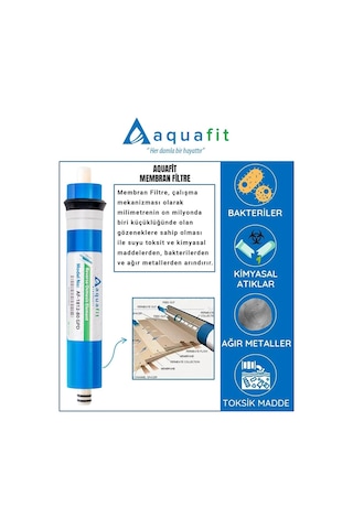 Aquafit Tüm Su Arıtma Cihazlarına Uyumlu 80 Gpd Membran Ana Filtre + Açma Anahtarı Diğer