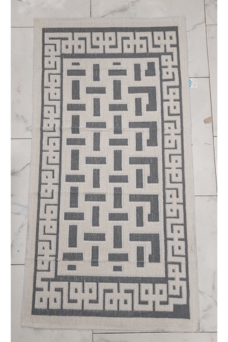 Pamuklu Bukle Lüks Kilim 80x150 -luma Kreme Gri Gri