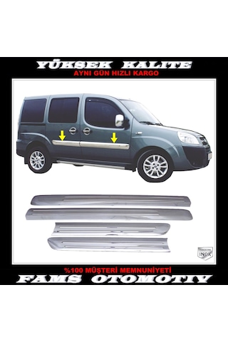 Fiat Doblo Krom Yan Kapı Çıtası Geniş 4 Kapı 2006-2010 P. Çelik