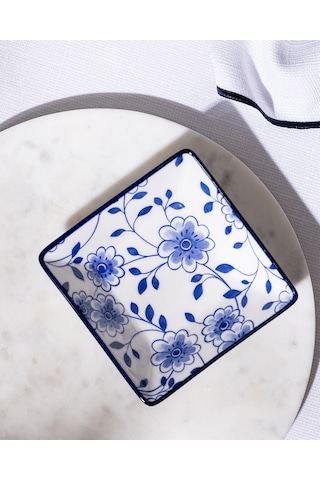 Madame Coco Reve Bleu Seren Kare Tabak - 12 Cm - Mavi/beyaz 8684427225196 Çok Renkli