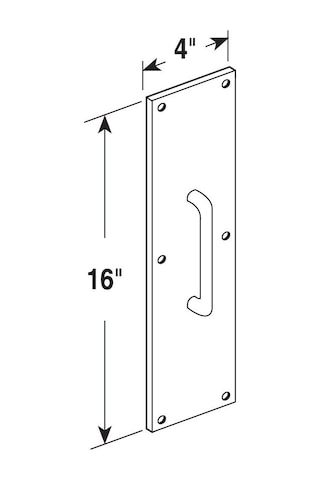 Prime Line Ürünler J 4578 Kapı Pull Tabak, 4-inç X 40,6 Cm, Oval Sap, Pirinç Cilalı