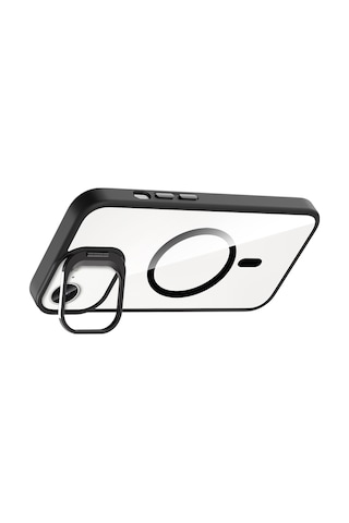 Apple İphone 16e Kılıf Standlı Ve Kamera Lens li M-safe Şarj Özellikli Sararmaz Kılıf