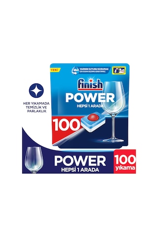 Finish Power Hepsi Bir Arada Max Bulaşık Makinesi Deterjanı 100 Tablet