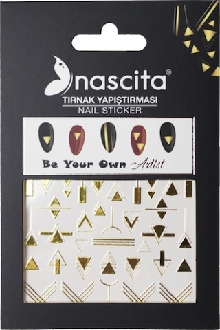 Nascita Tırnak Üstü Sticker Gold Üçgen Şekli Temalı