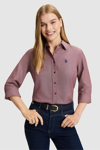 U.S. Polo Assn. Kadın Bordo Uzun Kollu Basic Gömlek 50324791-vr177 New Plum
