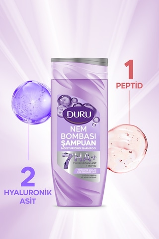 Duru Nem Bombası Şampuan 400 Ml Yağlanma-yıpranmış-kepeğe Karşı 3 Lü Karma Paket Tüm Saçlar