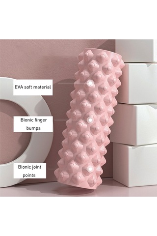 Anjiexun Yoga Direği Mini Egzersiz Aleti Spor Salonu Köpük Silindiri Egzersiz Boyun Masajı Pembe