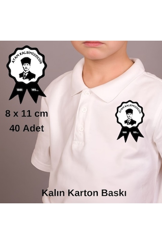 10 Kasım Atatürk'ü Anma Günü Yaka Kartı 01 40lı Paket