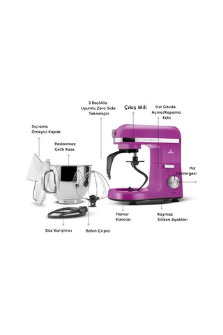 Karaca Mastermaid Chef Pro 1750 W Çift Kollu Stand Mikser