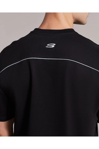 Skechers M Graphic Tee Reflect Logo Oversize T-Shirt Erkek Siyah Tshirt S231094-001