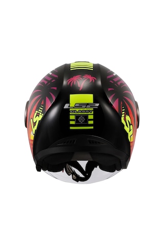 Ls2 Classy Palm Güneş Vizörlü Kask Sarı - Parlak Siyah