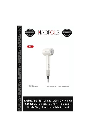 Delux Serisi Cihaz Günlük Hava Xo Cf29 Dijital Ekranlı Yüksek Hızlı Saç Kurutma Makinesi