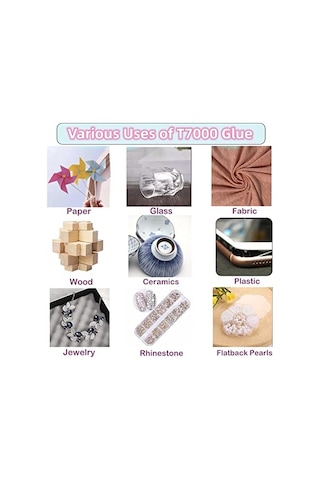 T-7000 50 Ml Süper, Cam, Kumaş, El Sanatı, Yapıştırıcı, Yapboz, Tutkal Onarıma Uygun Çok Amaçlı Yüksek Performanslı Endüstriyel Tutkal Yarı Sıvı Siyah Yapışkan 50 Ml, 1 Paket
