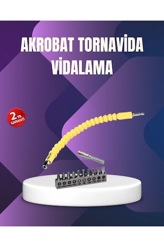 Buğz 12 Parça Vidalama Uç Seti Akrobat Tasarım Dayanıklı Metal