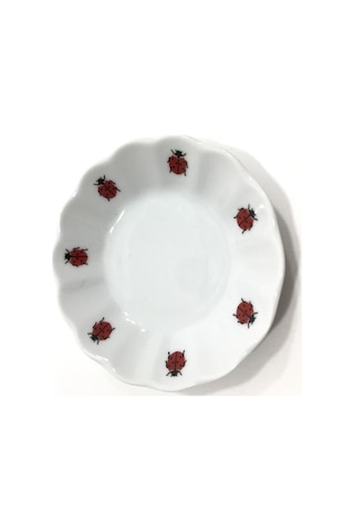 Porland Porselen 6'lı 127912 Uğur Böceği Çay Tabağı Beyaz