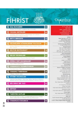 Mart 2023 Osmanlıca Dergisi