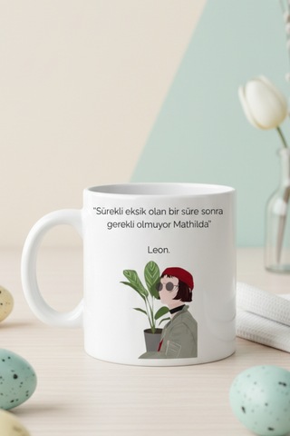 Özel Tasarım Kupa Bardak Leon Konsept Baskılı Kupa Beyaz