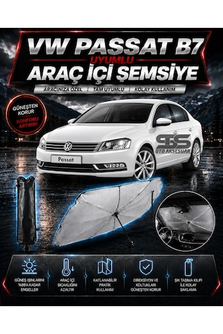 Volksvogen Passat B7 Araç Ön Cam Güneşliği Katlanabilir Şemsiye Oto Güneşlik Uv Korumalı Gölgelik Araba Oto Şemsiyesi