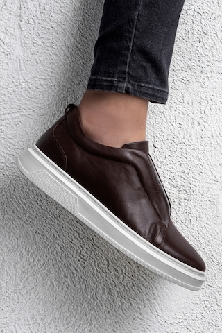 Ducavelli Espo Erkek Hakiki Deri Sneaker, Lastikli Sneaker, Hakiki Deri Sneaker, Erkek Sneaker Kahverengi