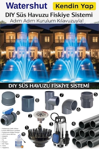 Kendin Yap Bahçe Volkan Süs Havuzu Fıskiye Sistemi Dıy
