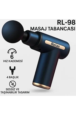Relax 6 Kademeli Boyun Bel Sırt Bacak Ayak Mini Masaj Tabancası - Siyah