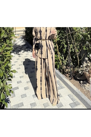 Olla Collection Batik Desenli İkili Takım Bej