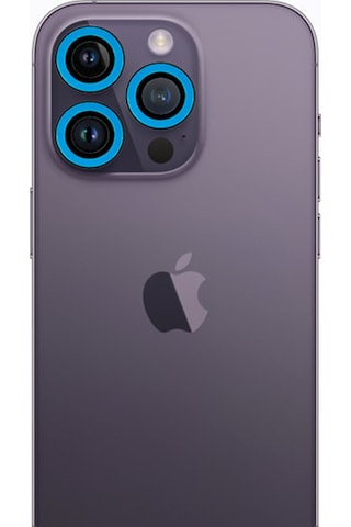 Apple iPhone Uyumlu 12 Pro Neon Fosforlu Kamera Lens - Mavi