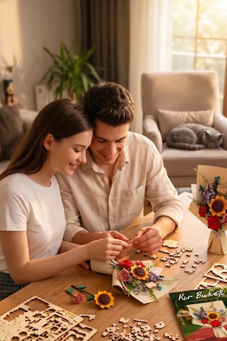 Ahşap Kır Buketi 3d Puzzle Ahşap Minyatür Maket Kiti Dıy Kendin Yap