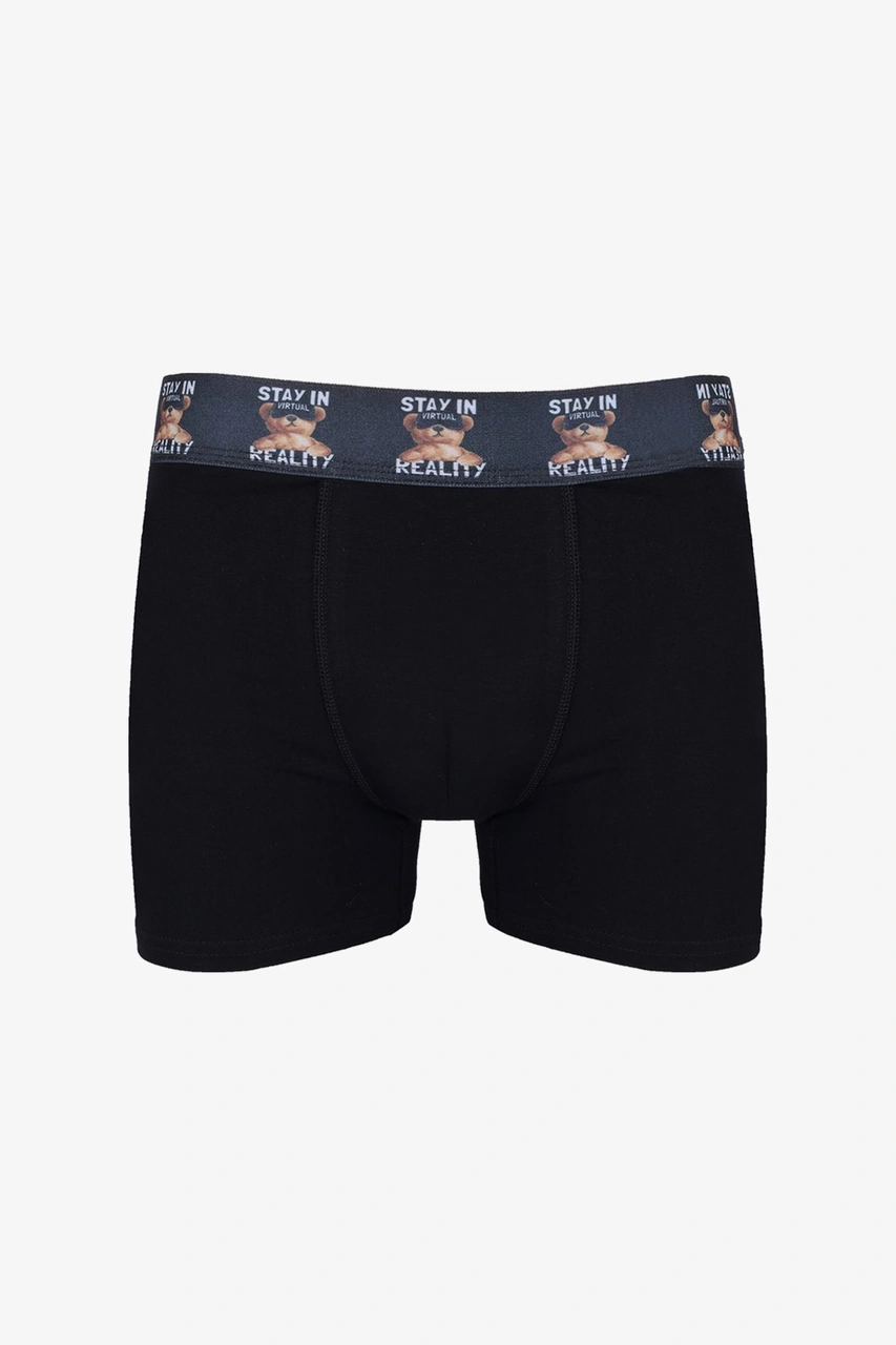 Erkek 6'lı Pamuklu Likralı Boxer Ko9003bx-35 Siyah - Gri