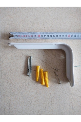Dirilyapımarket 130X200 Mm Beyaz Raf Altı - Destek 4 Adet + Dübel Vida