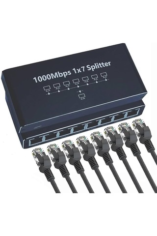 Rj45 Network Ethernet Splitter 1x7 Gigabit Ethernet Çoklayıcı 1000mbps