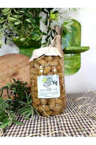 Aydın Yöresi Kalamata Cinsi Sofralık Tatlandırılmış Kırma Yeşil Zeytin 2 Kg