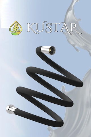 Kustar Nano Silikon Patlamaz Yırtılmaz Ezilmez Duş Hortumu 150 Cm Siyah Banyo Duş Hortumu Gri