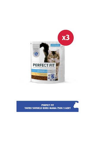 Perfect Fit Tavuklu Yavru Kedi Maması 3 x 750 G