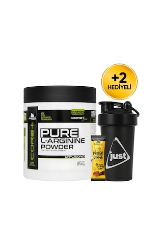 Mustang Nutrition Core+ Pure L-arginine Powder 250 Gr L-arjinin 50 Servis + Shaker + Protein Kahve Hediyeli Aromasız