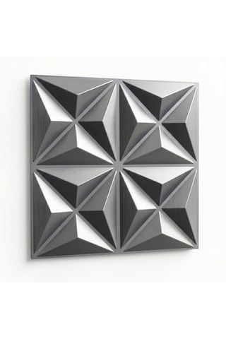 Modern Geometrik Duvar Paneli 50x50 - 10 Lu Avantaj Paketi 2.5 Metre Kare Gümüş