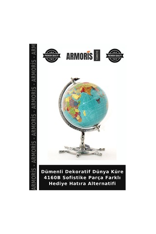 Dümenli Dekoratif Dünya Küre 4160b Sofistike Parça Farklı Hediye Hatıra Alternatifi Çok Renkli