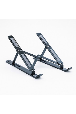 4bh31g Siyah Laptop Standı Metal, Katlanabilir & Ergonomik Tasa