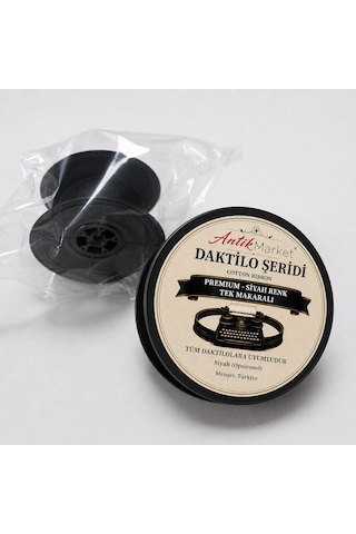 Antik Market Premium Daktilo Şeridi Siyah Çift Makaralı
